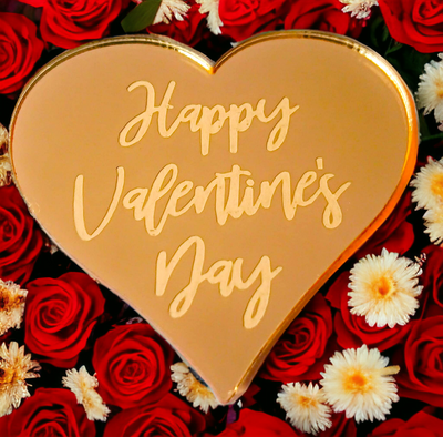 12 Valentine's Day Acrylic Cupcake Toppers