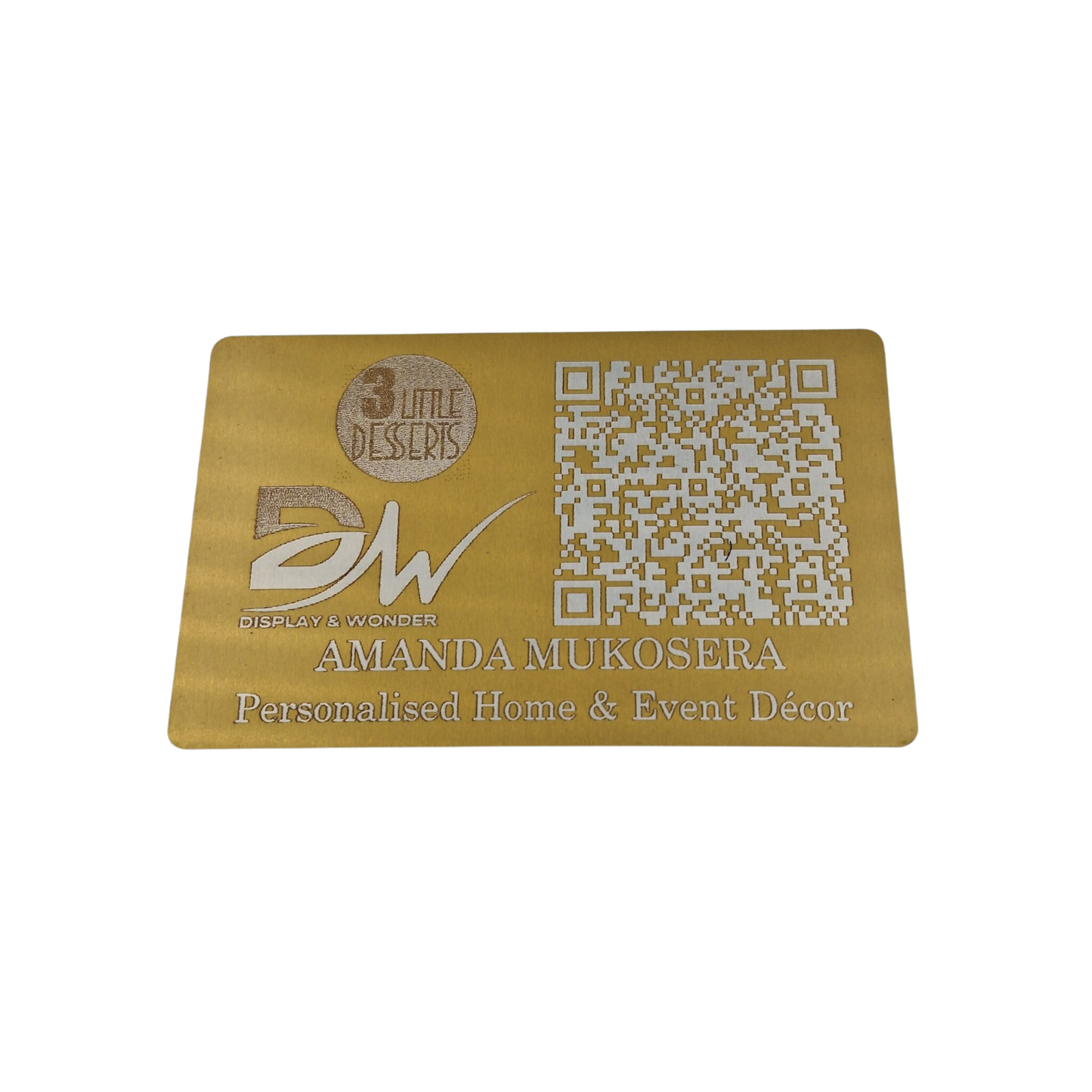 Display &amp; Wonder Premium Aluminium Laser Etched Business Card