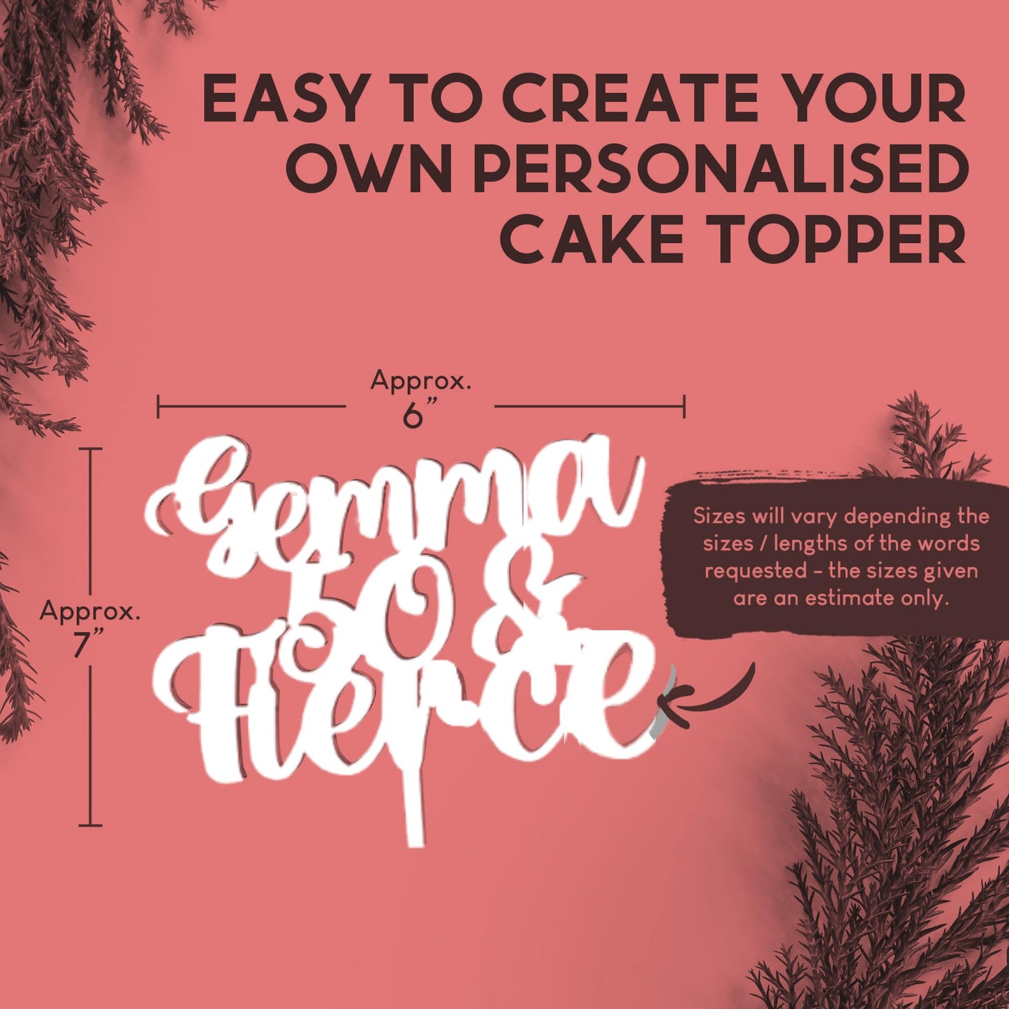 Acrylic Custom Cake Topper | Personalised Cake Toppers | Happy Birthday | Wedding Decoration Table Centre Piece Party Decoration | Strong 3mm Acrylic | Custom Cake Acrylic Topper by Display and Wonder