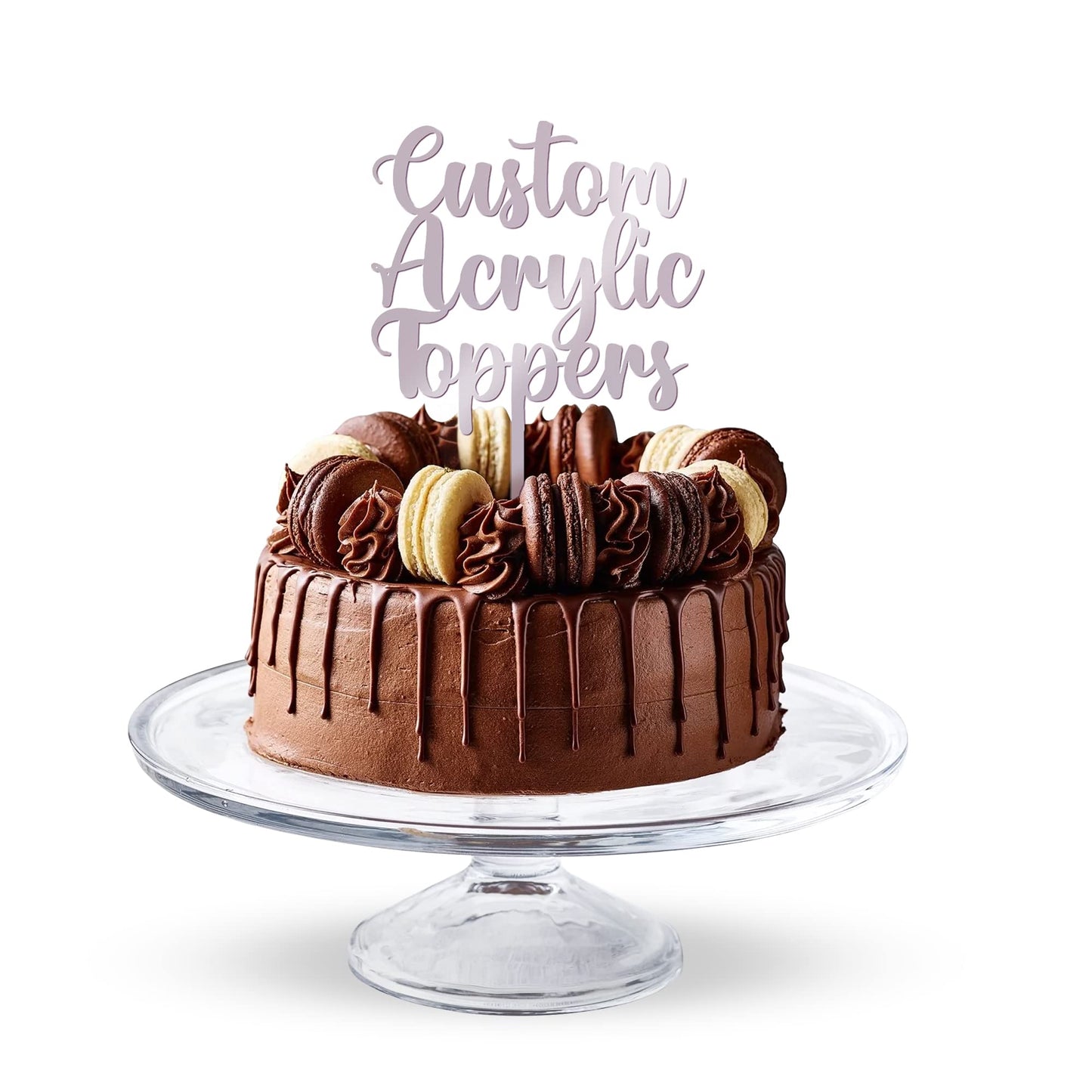 Acrylic Custom Cake Topper | Personalised Cake Toppers | Happy Birthday | Wedding Decoration Table Centre Piece Party Decoration | Strong 3mm Acrylic | Custom Cake Acrylic Topper by Display and Wonder