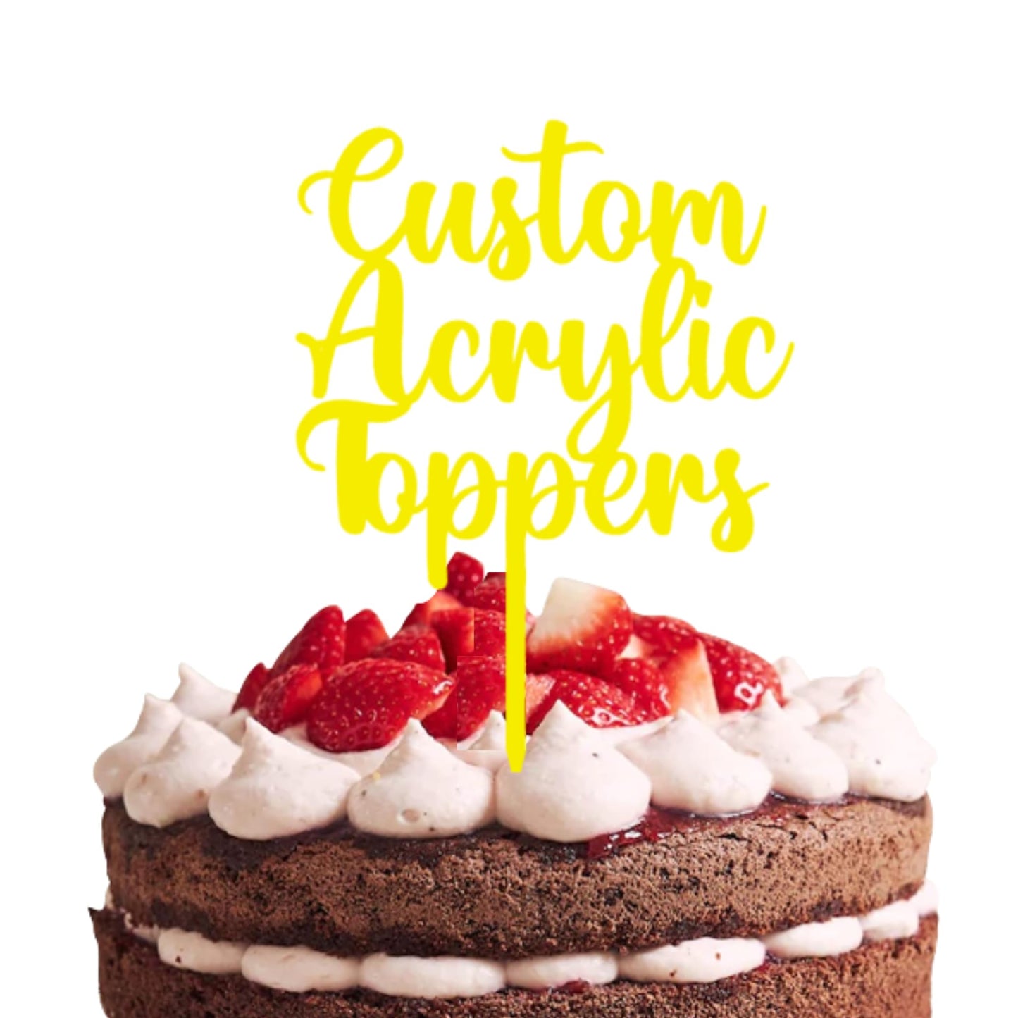 Acrylic Custom Cake Topper | Personalised Cake Toppers | Happy Birthday | Wedding Decoration Table Centre Piece Party Decoration | Strong 3mm Acrylic | Custom Cake Acrylic Topper by Display and Wonder