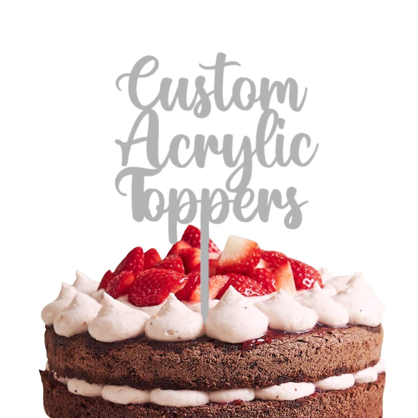 Acrylic Custom Cake Topper | Personalised Cake Toppers | Happy Birthday | Wedding Decoration Table Centre Piece Party Decoration | Strong 3mm Acrylic | Custom Cake Acrylic Topper by Display and Wonder