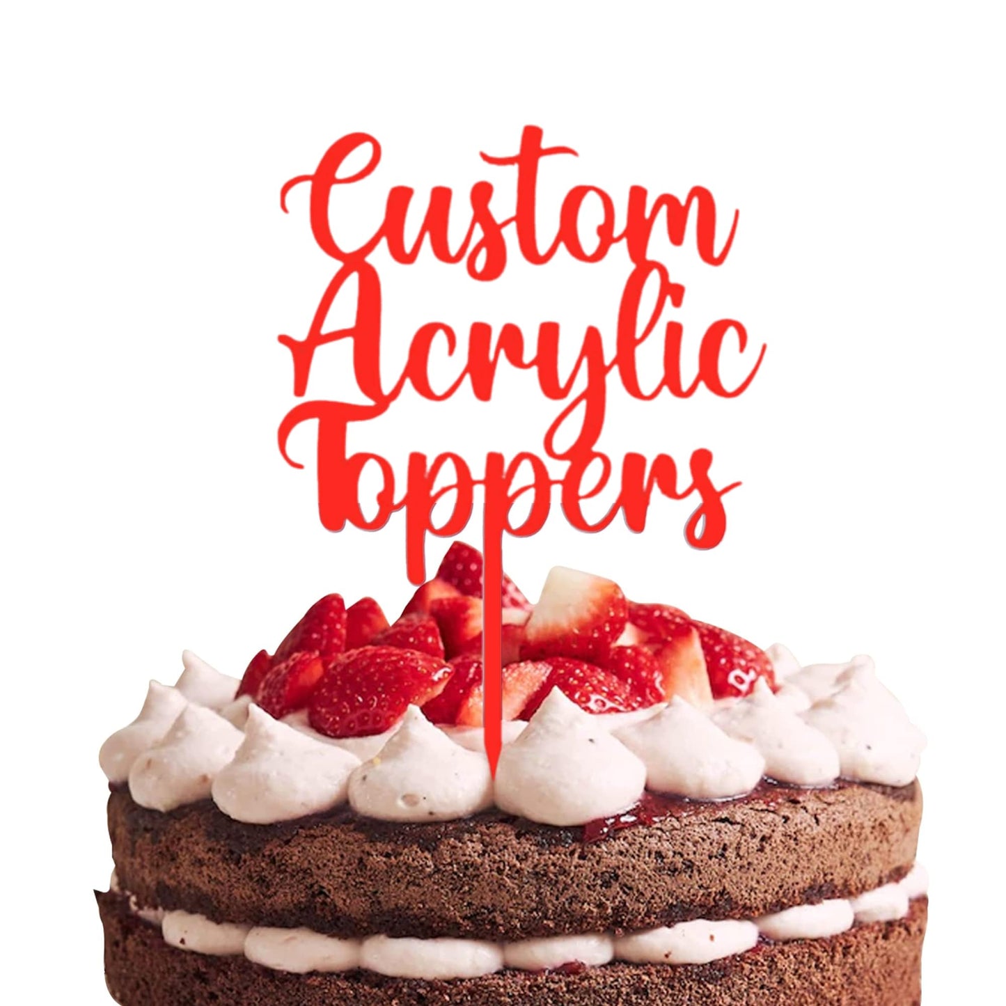Acrylic Custom Cake Topper | Personalised Cake Toppers | Happy Birthday | Wedding Decoration Table Centre Piece Party Decoration | Strong 3mm Acrylic | Custom Cake Acrylic Topper by Display and Wonder