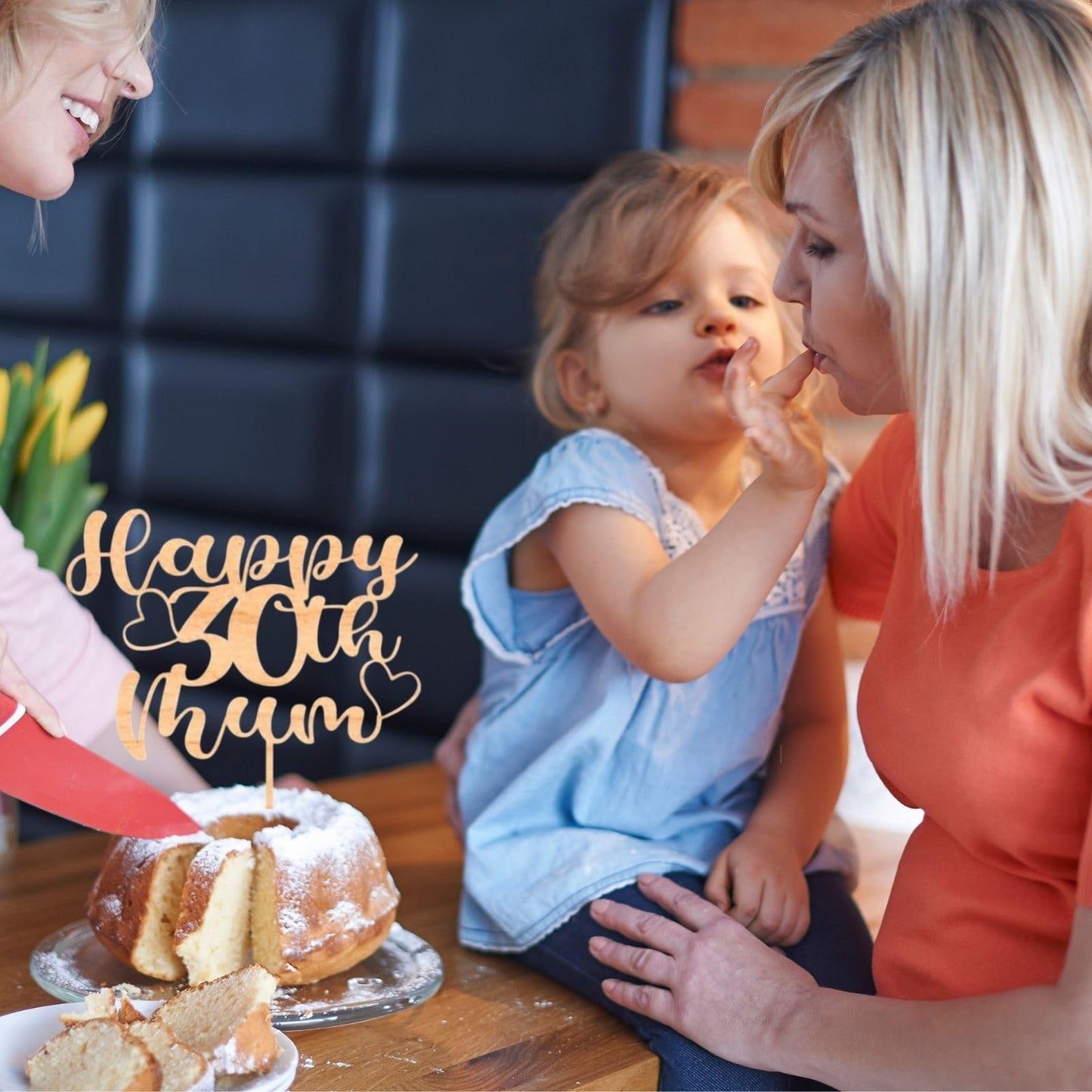 Custom Wooden Cake Topper - Happy Birthday Mum Personalised with any Name and age by DISPLAY AND WONDER