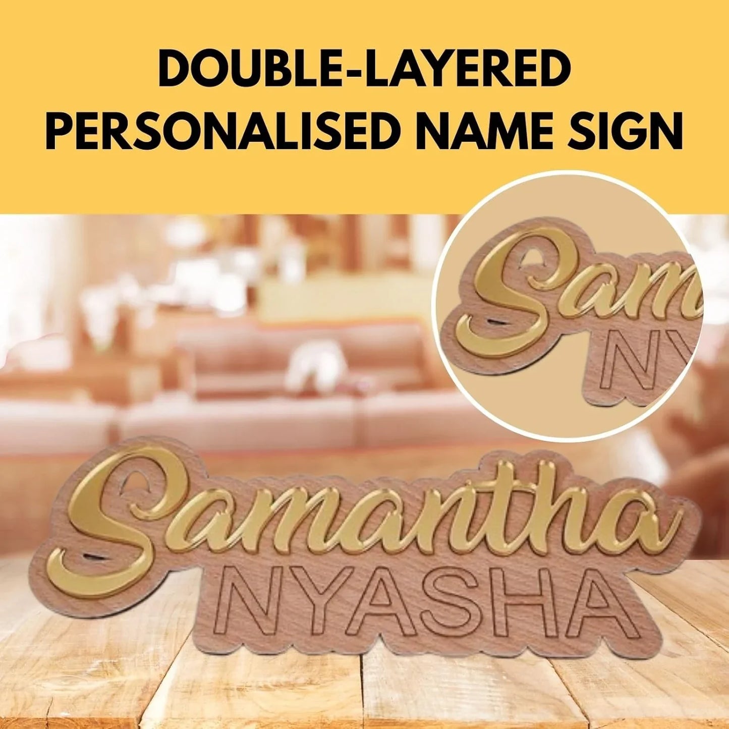 Personalised Wooden Name Sign – Custom Wall Plaque by DISPLAY & WONDER
