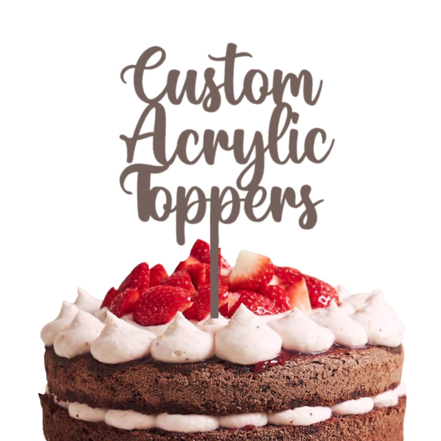 Acrylic Custom Cake Topper | Personalised Cake Toppers | Happy Birthday | Wedding Decoration Table Centre Piece Party Decoration | Strong 3mm Acrylic | Custom Cake Acrylic Topper by Display and Wonder