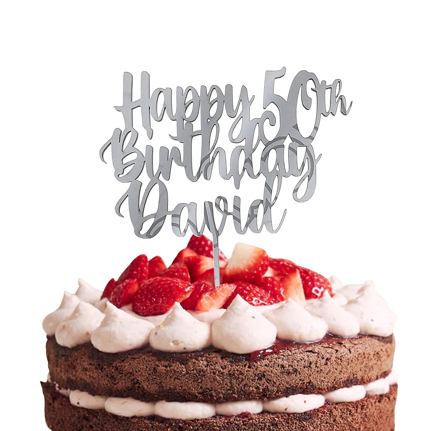 Acrylic Custom Cake Topper | Personalised Cake Toppers | Happy Birthday | Wedding Decoration Table Centre Piece Party Decoration | Strong 3mm Acrylic | Custom Cake Acrylic Topper by Display and Wonder