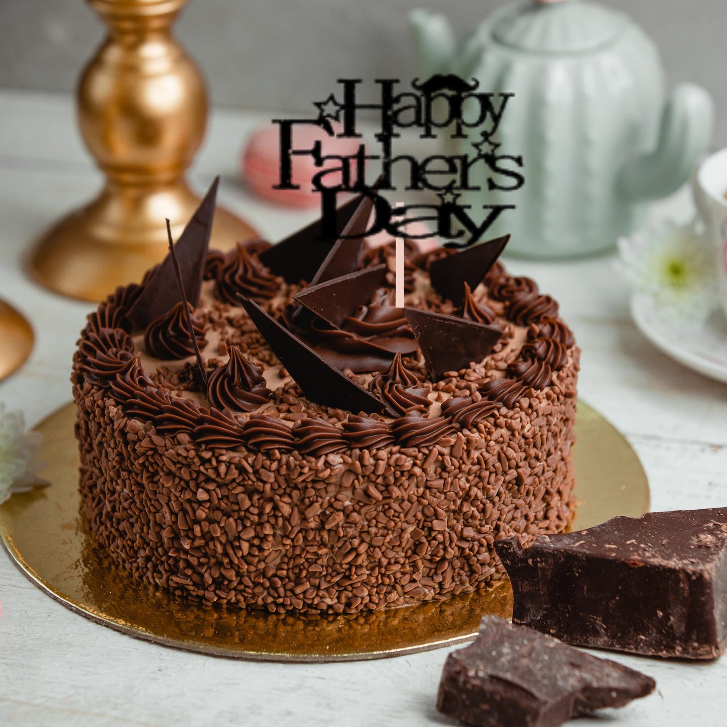 Happy Fathers Day Cake Topper Glitter Cardstock Toppers -