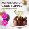 Any Message | Acrylic Custom Cake Topper - MIRROR GOLD