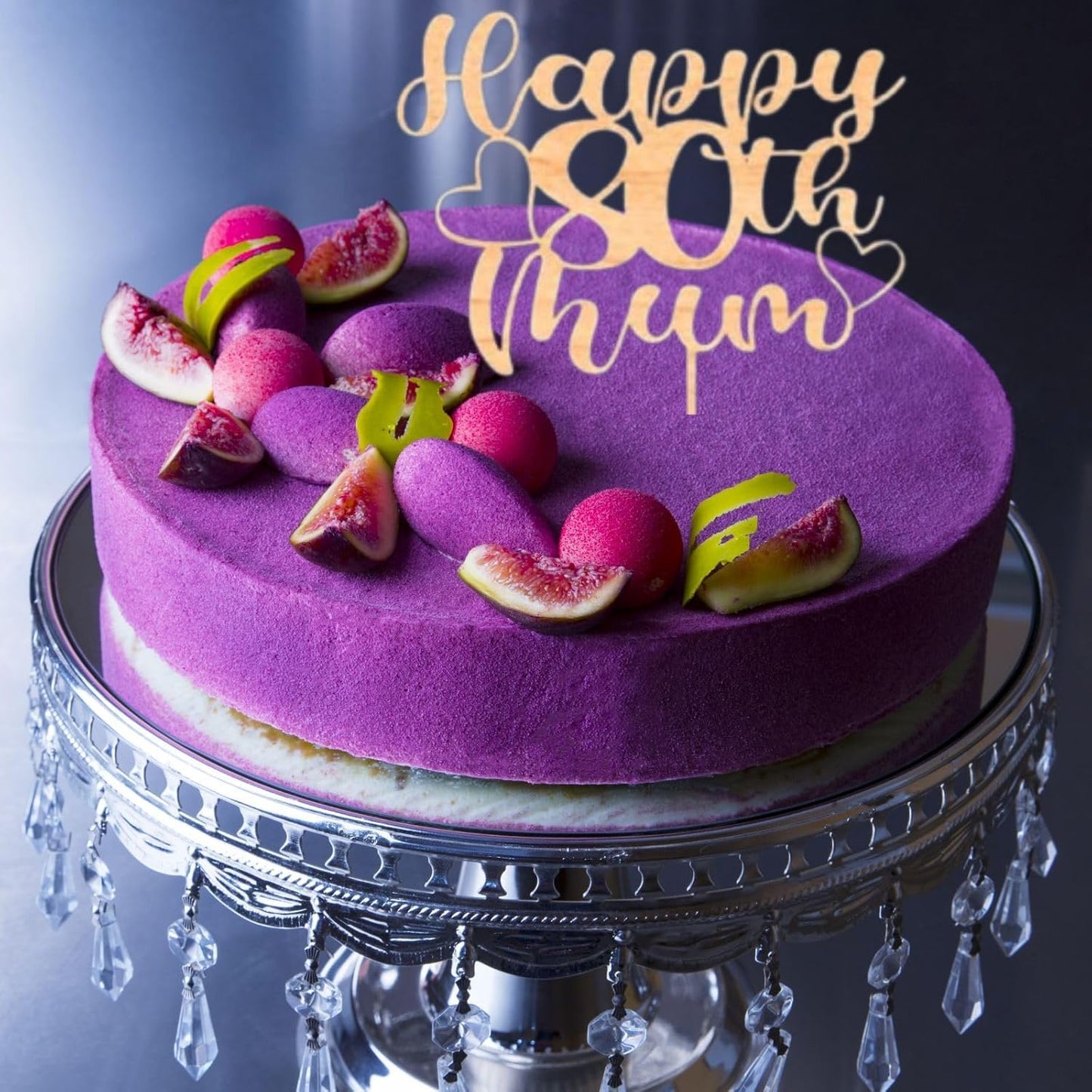 Custom Wooden Cake Topper - Happy 30th Birthday Mum Personalised With any Name and Age by DISPLAY AND WONDER