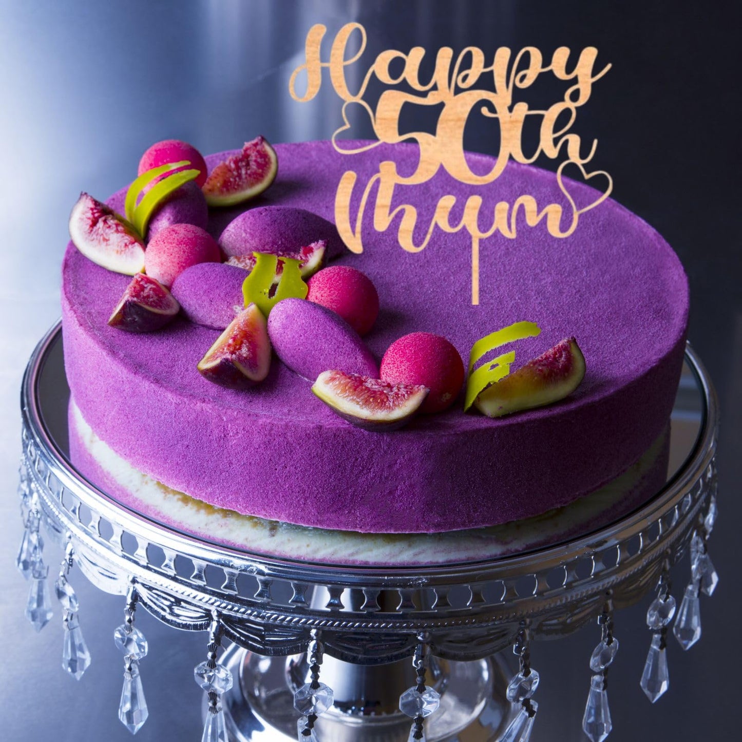 Custom Wooden Cake Topper - Happy 30th Birthday Mum Personalised With any Name and Age by DISPLAY AND WONDER