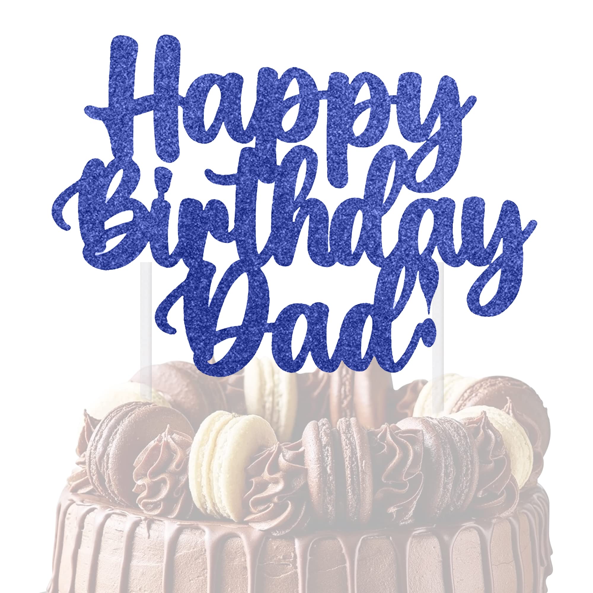 Cakeshop Topper Per Torta "Love You Daddy" Viola | Glitter, Carta Bifacciale 400g/m², Per Festa Del Papà, Decorazione 12,5x18,5 Cm