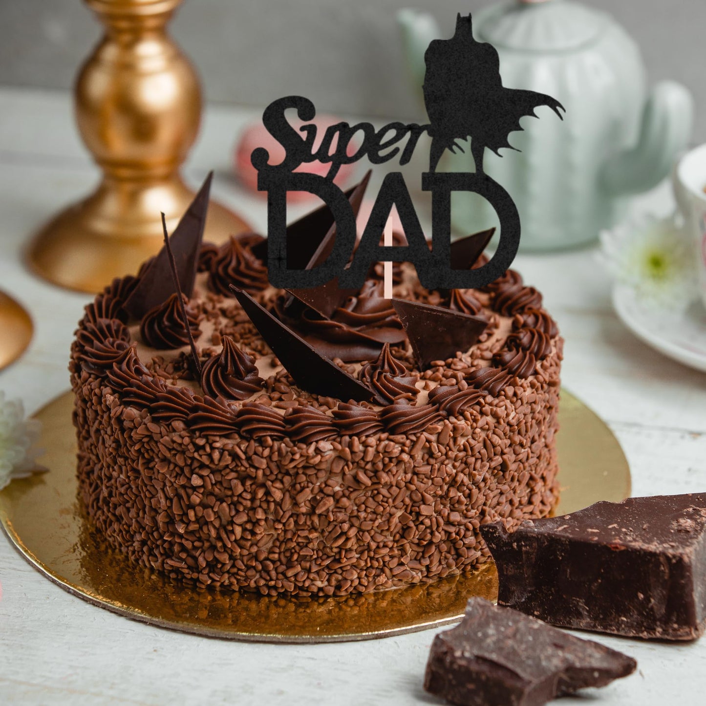 Happy Fathers Day Cake Topper Glitter Cardstock Toppers -