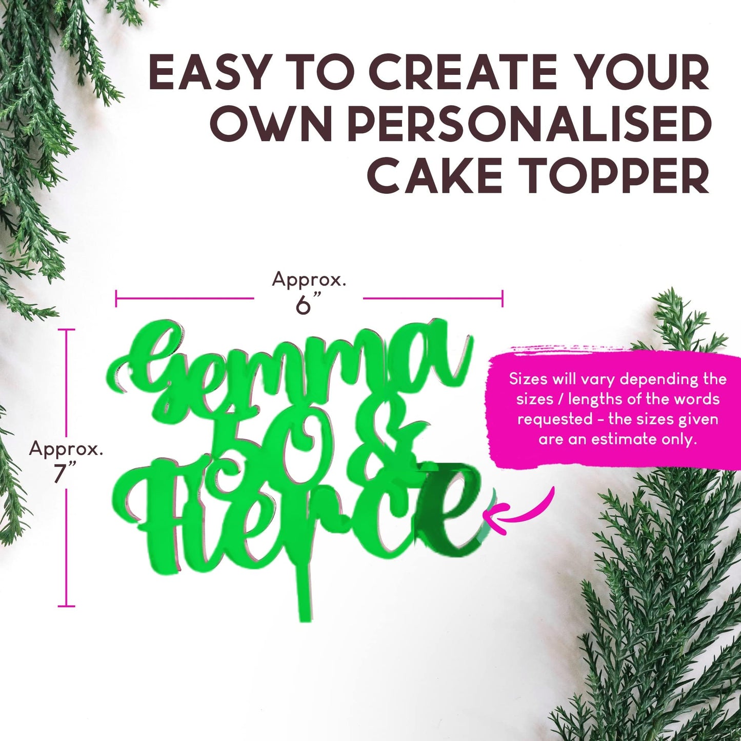 Acrylic Custom Cake Topper | Personalised Cake Toppers | Happy Birthday | Wedding Decoration Table Centre Piece Party Decoration | Strong 3mm Acrylic | Custom Cake Acrylic Topper by Display and Wonder