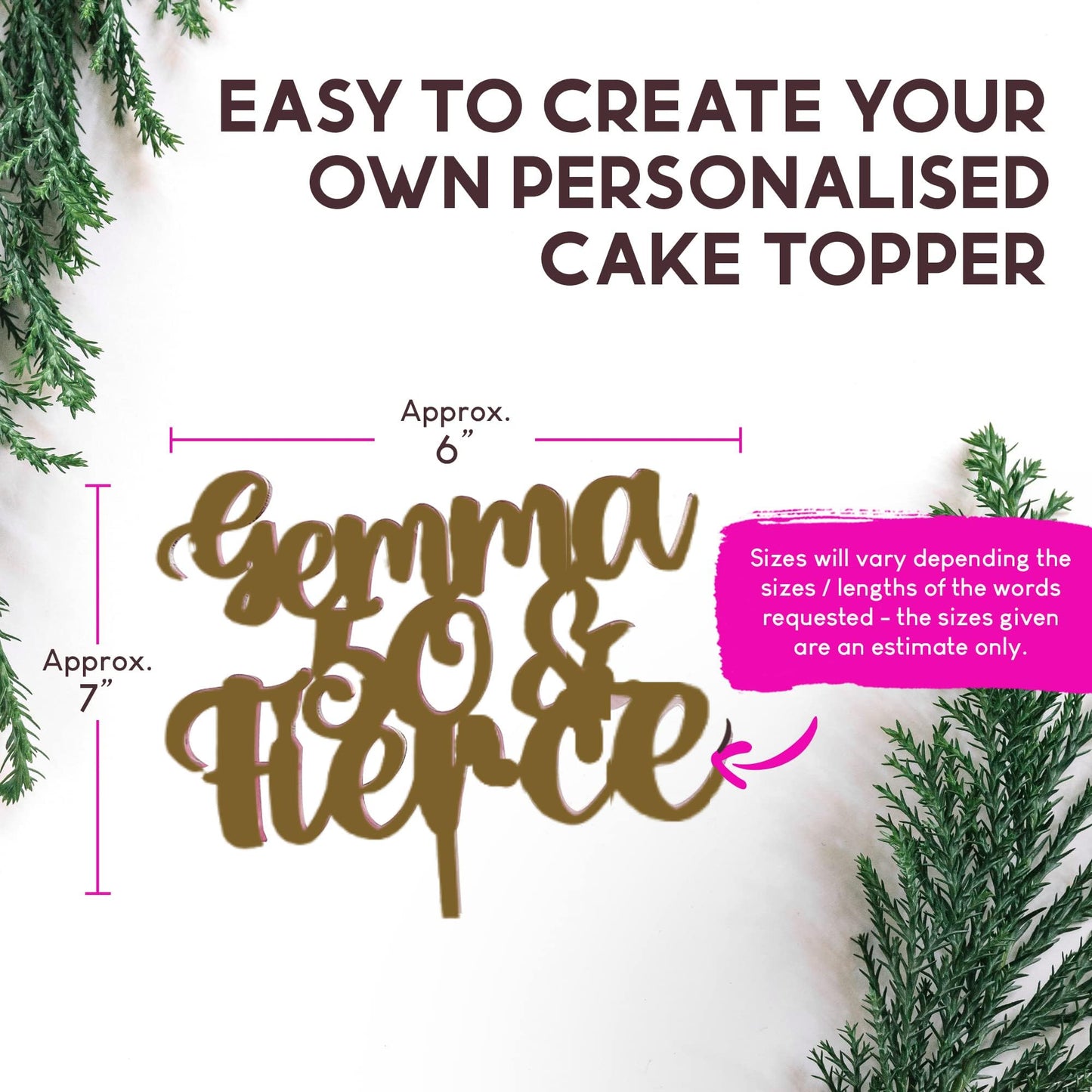 Acrylic Custom Cake Topper | Personalised Cake Toppers | Happy Birthday | Wedding Decoration Table Centre Piece Party Decoration | Strong 3mm Acrylic | Custom Cake Acrylic Topper by Display and Wonder