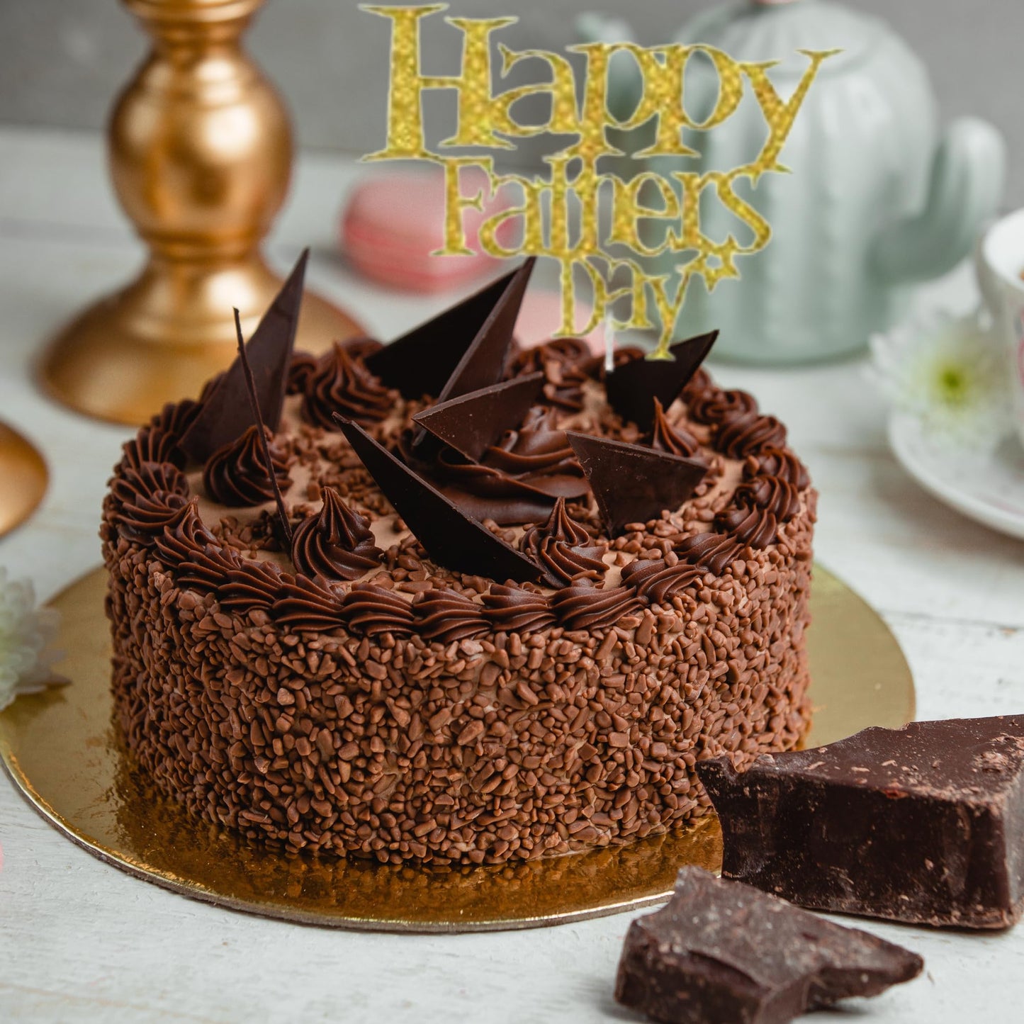 Happy Fathers Day Cake Topper Glitter Cardstock Toppers -