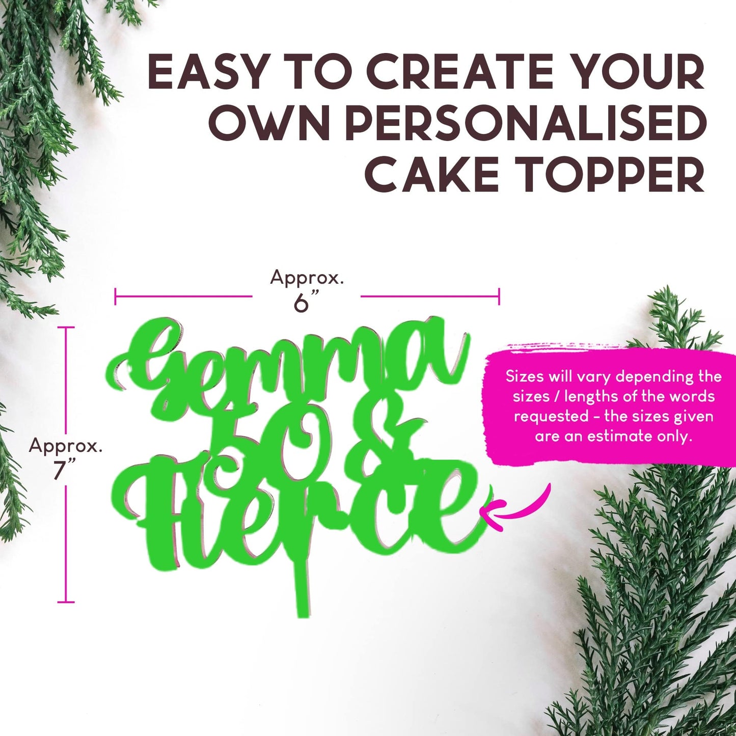 Acrylic Custom Cake Topper | Personalised Cake Toppers | Happy Birthday | Wedding Decoration Table Centre Piece Party Decoration | Strong 3mm Acrylic | Custom Cake Acrylic Topper by Display and Wonder