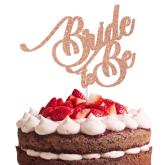 Bride to Be Wedding Cardstock Cake Topper Elegant Hen Party Toppers Decoration UK (ROSE GOLD)
