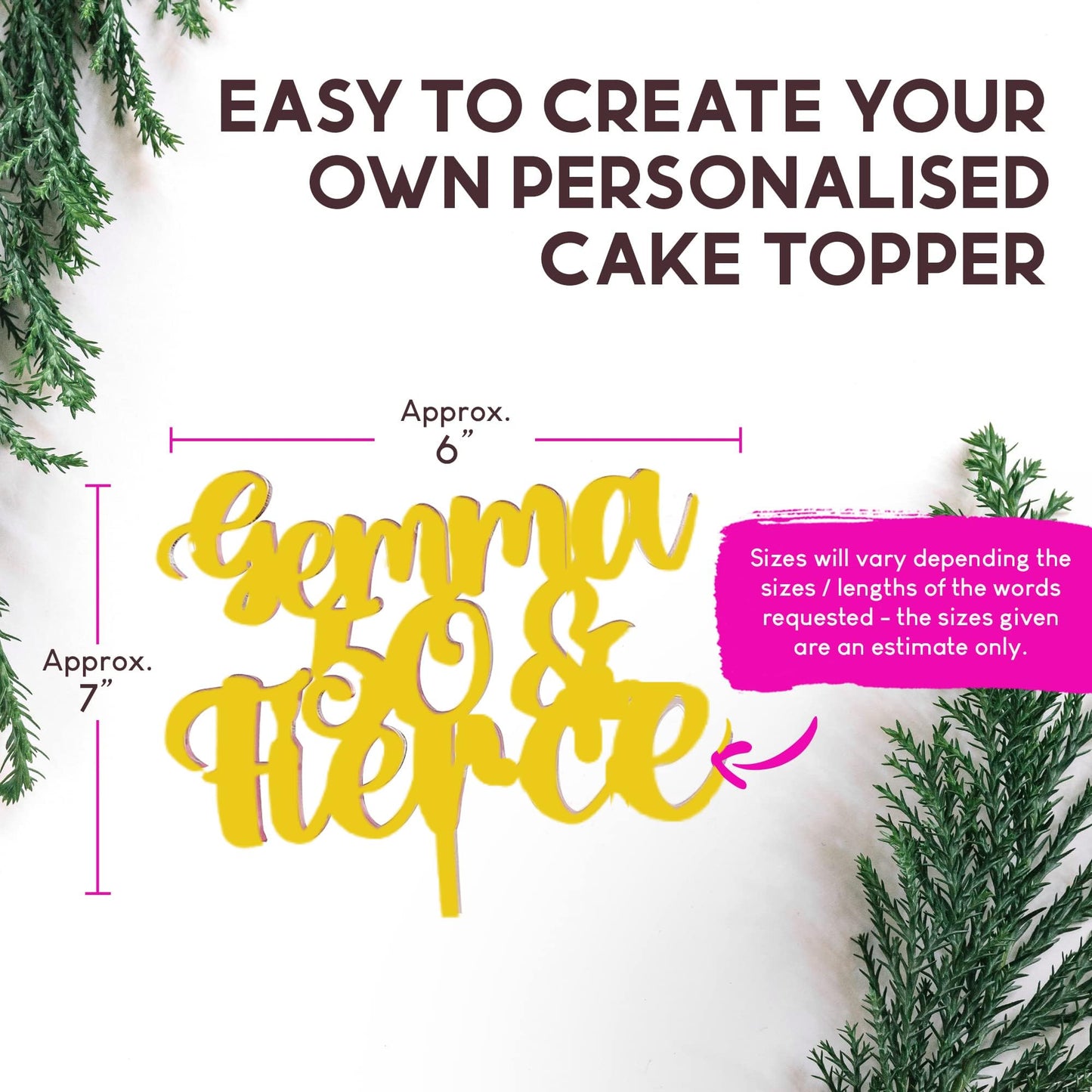 Acrylic Custom Cake Topper | Personalised Cake Toppers | Happy Birthday | Wedding Decoration Table Centre Piece Party Decoration | Strong 3mm Acrylic | Custom Cake Acrylic Topper by Display and Wonder