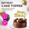 Happy Birthday Cake Topper Glitter Cardstock Toppers - Birthday Decor - Party Decor Supplies - Cake Decoration Items - Glitter Cake Topper - 7 Inches x 5 Inches - Purple