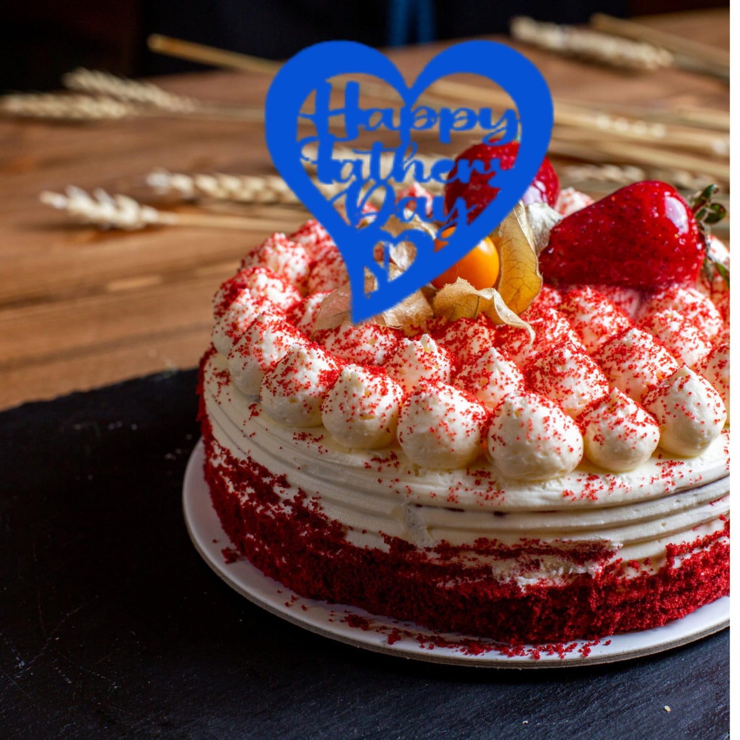 Happy Fathers Day Cake Topper Glitter Cardstock Toppers -