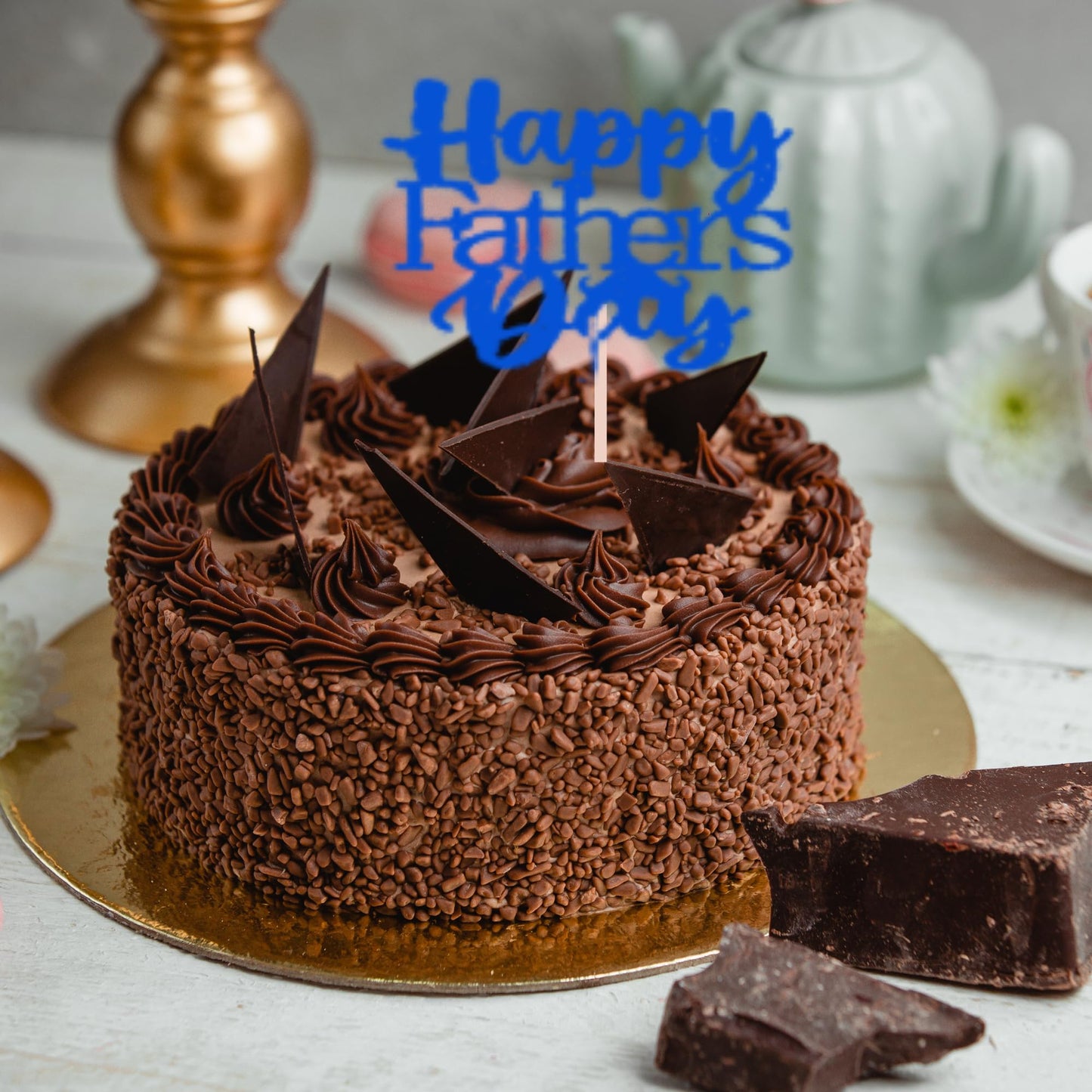 Happy Fathers Day Cake Topper Glitter Cardstock Toppers -
