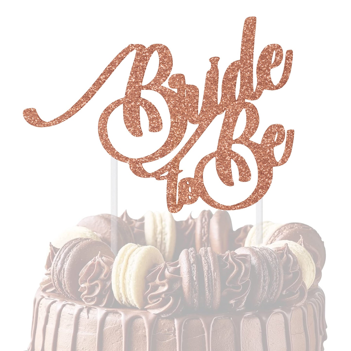 Bride to Be Wedding Cardstock Cake Topper Elegant Hen Party Toppers Decoration UK (ROSE GOLD)