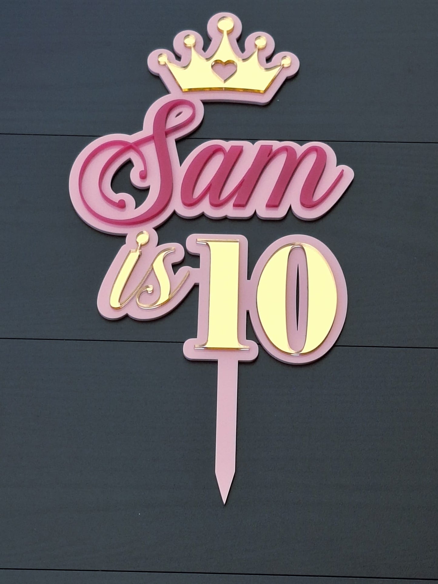 Personalised Double Layer 4 Inches Acrylic Cake Topper – DISPLAY & WONDER