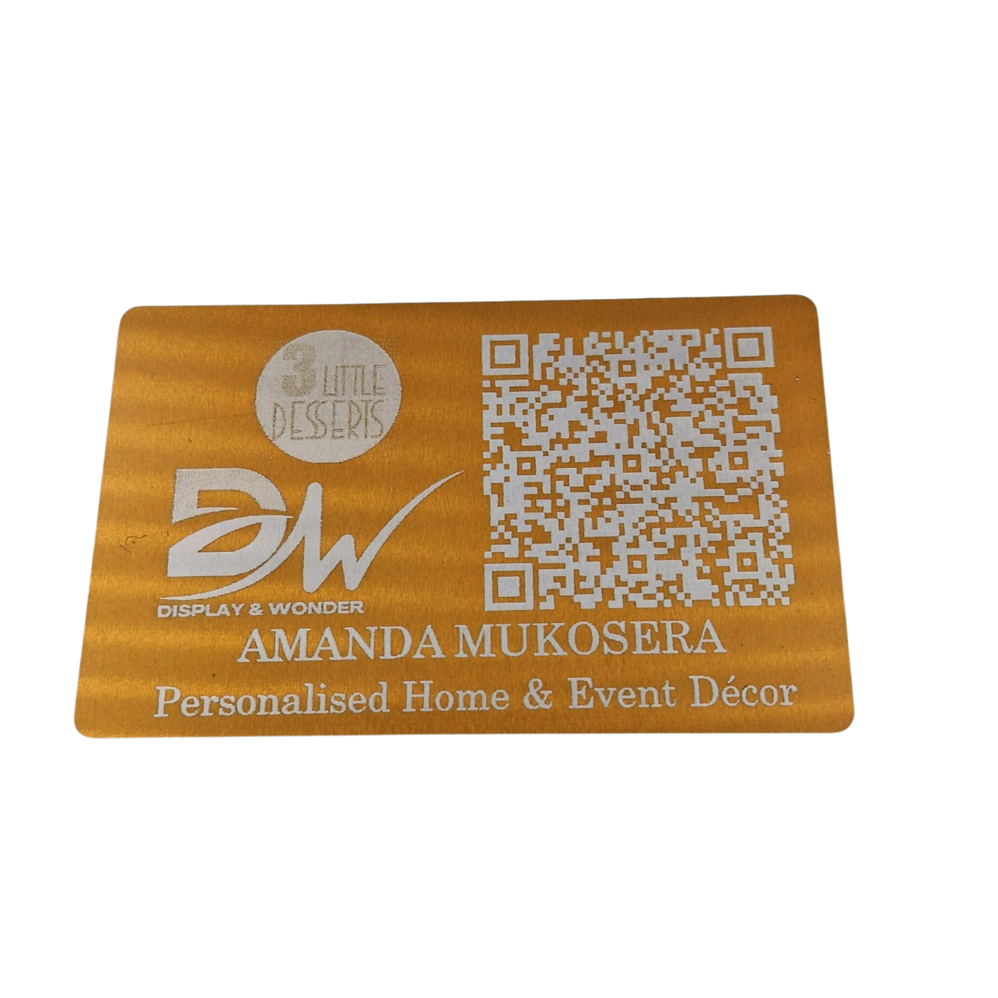 Display &amp; Wonder Premium Aluminium Laser Etched Business Card