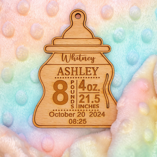 Personalized Baby Birth Stat Ornament | Baby’s First Christmas Keepsake | Custom Baby Announcement Gift - Display & Wonder (Copy) (Copy)