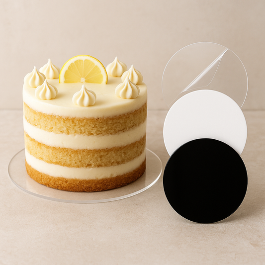 3mm Clear Acrylic Cake Disc – Custom Sizes Available | Display & Wonder