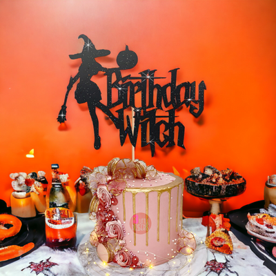 Happy Halloween Birthday Witch Cake Topper
