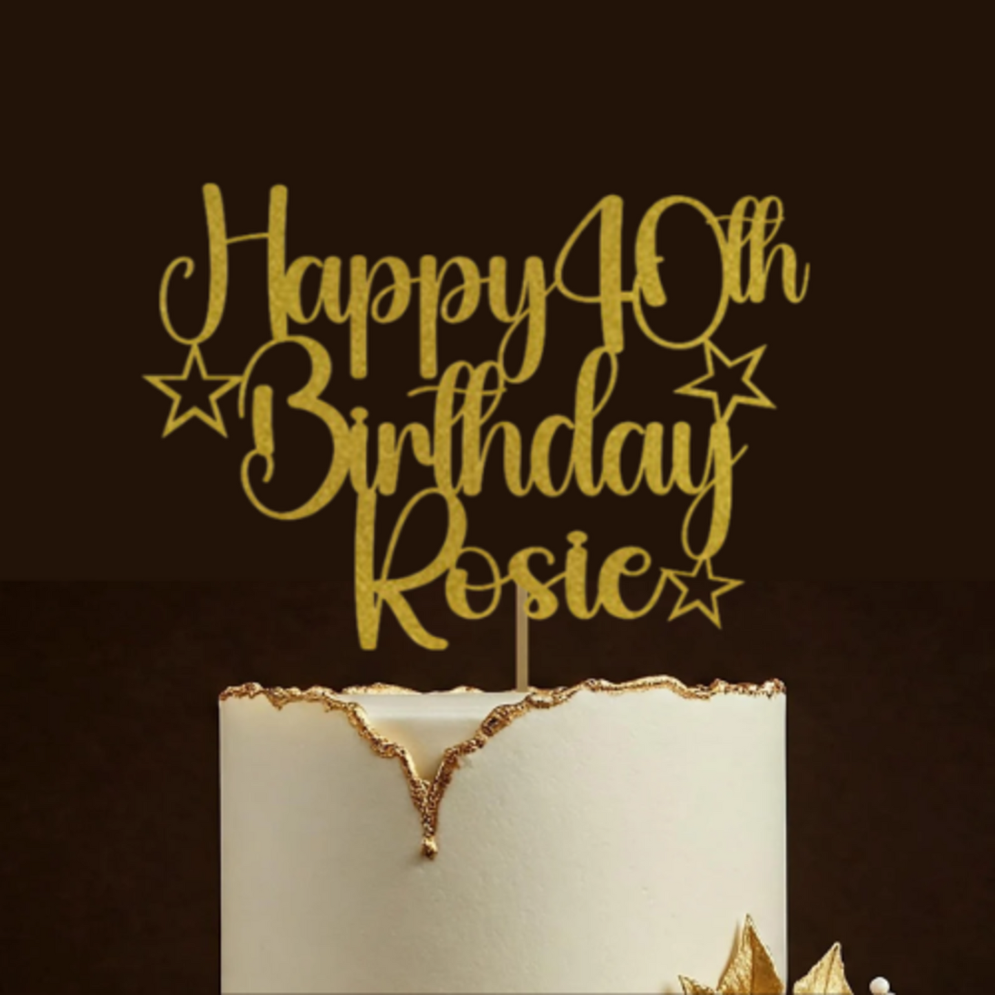 Personalised Happy 20th Birthday Glitter Card Cake Topper by DISPLAY AND WONDER