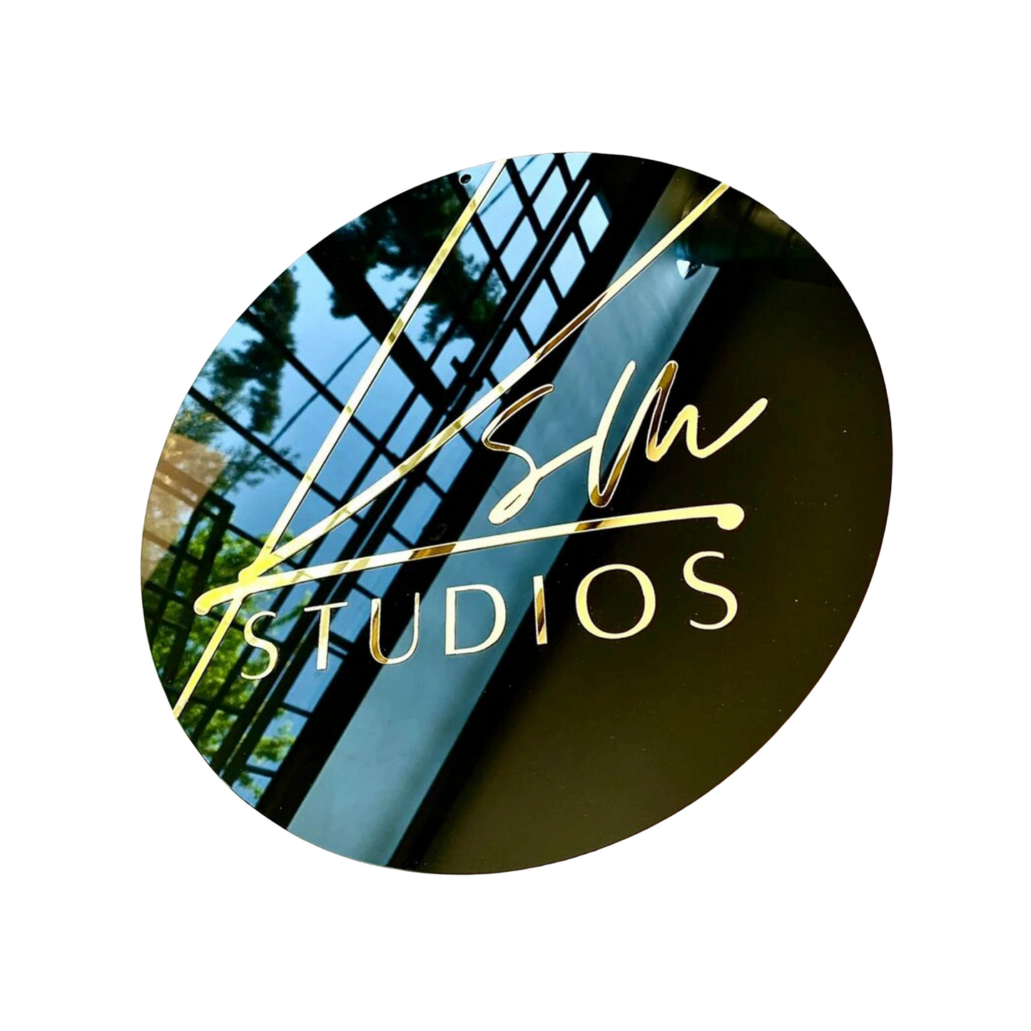 Round Acrylic Sign with 3D Raised Text – Customisable Business Signage by Display & Wonder