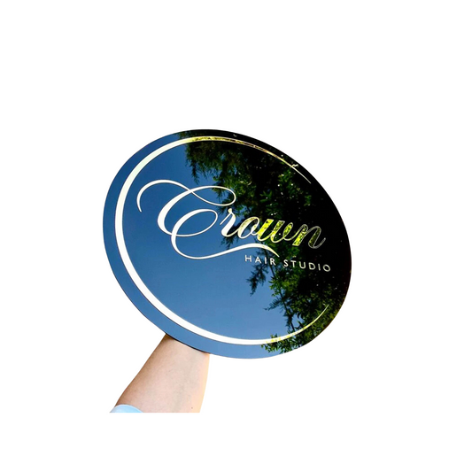 Round Acrylic Sign with 3D Raised Text – Customisable Business Signage by Display &amp; Wonder