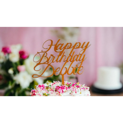 Happy Birthday Custom Acrylic Cake Topper Made From Premium 3mm Acrylic