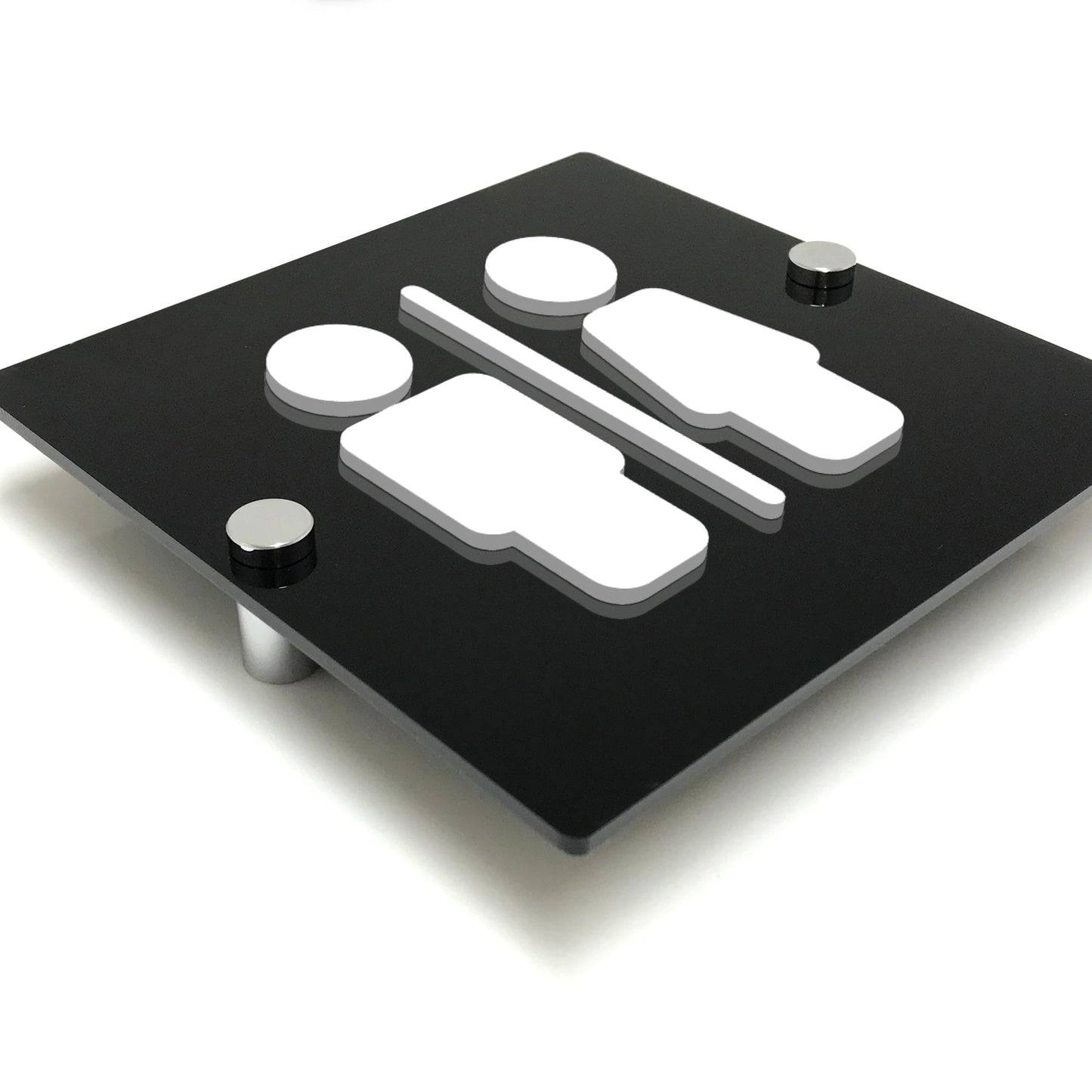 Wall & Door Toilet Signs | Black Acrylic with Raised 3D Numbers - DISPLAY & WONDER