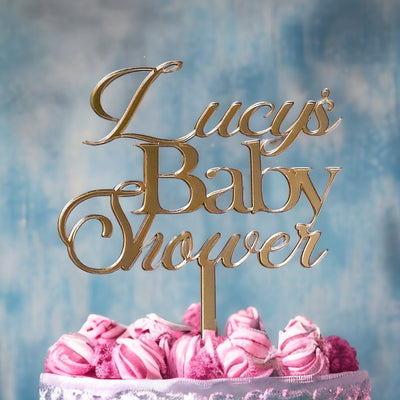 Personalised Baby Shower Acrylic Cake Topper