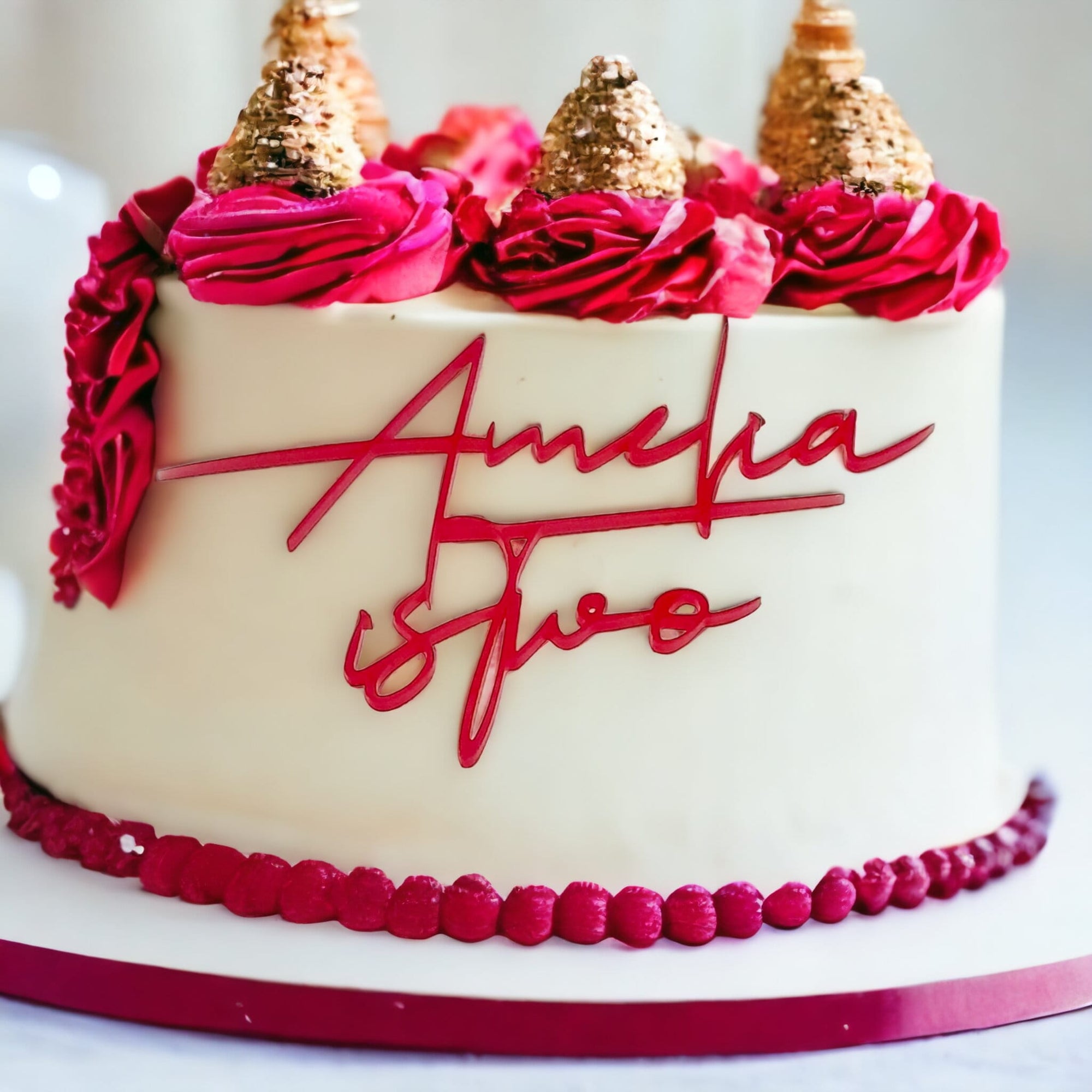 Name Age Charm Acrylic Cake Topper, Birthday Age Cake Topper, personalised cake topper