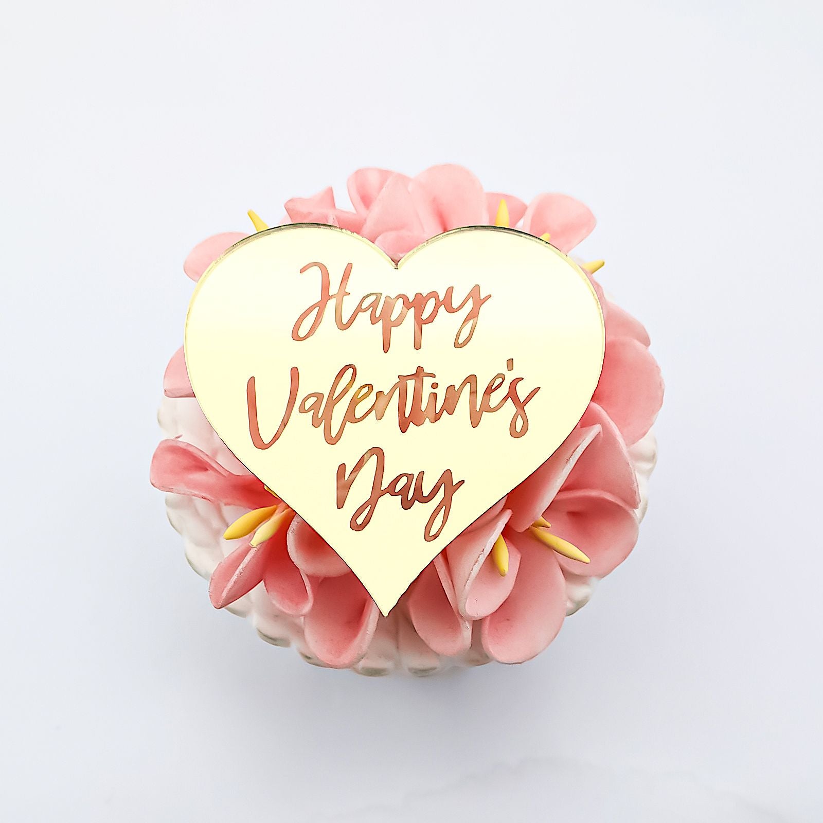 12 Valentine's Day Acrylic Cupcake Toppers Heart shaped Valentines toppers Love Valentine Toppers