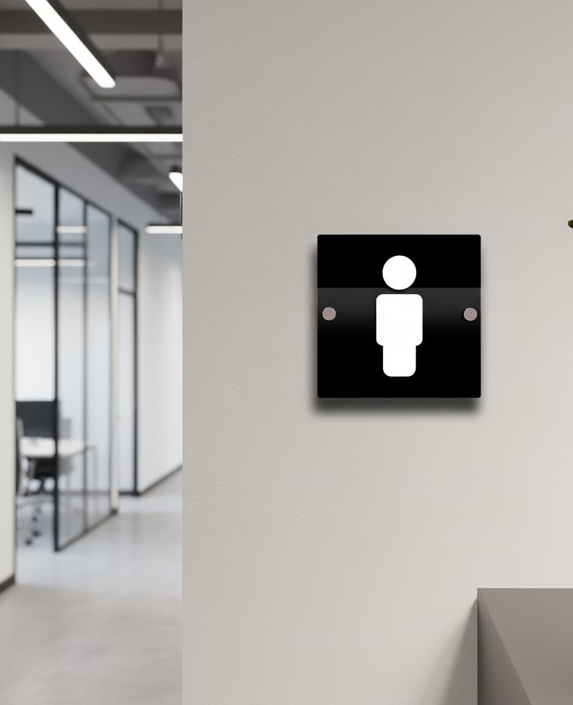 Wall & Door Toilet Signs | Black Acrylic with Raised 3D Numbers - DISPLAY & WONDER