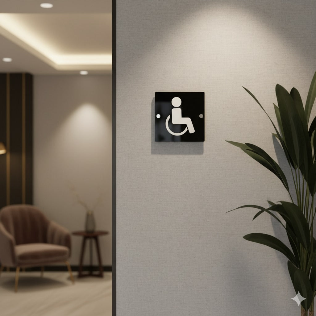 Wall & Door Toilet Signs | Black Acrylic with Raised 3D Numbers - DISPLAY & WONDER