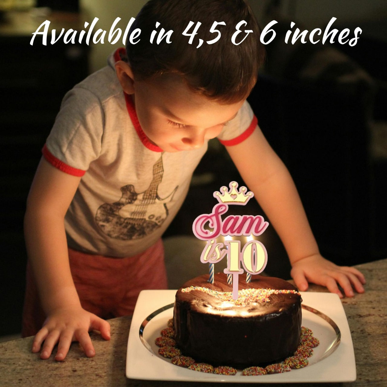 Personalised Double Layer 6 Inches Acrylic Cake Topper – DISPLAY & WONDER