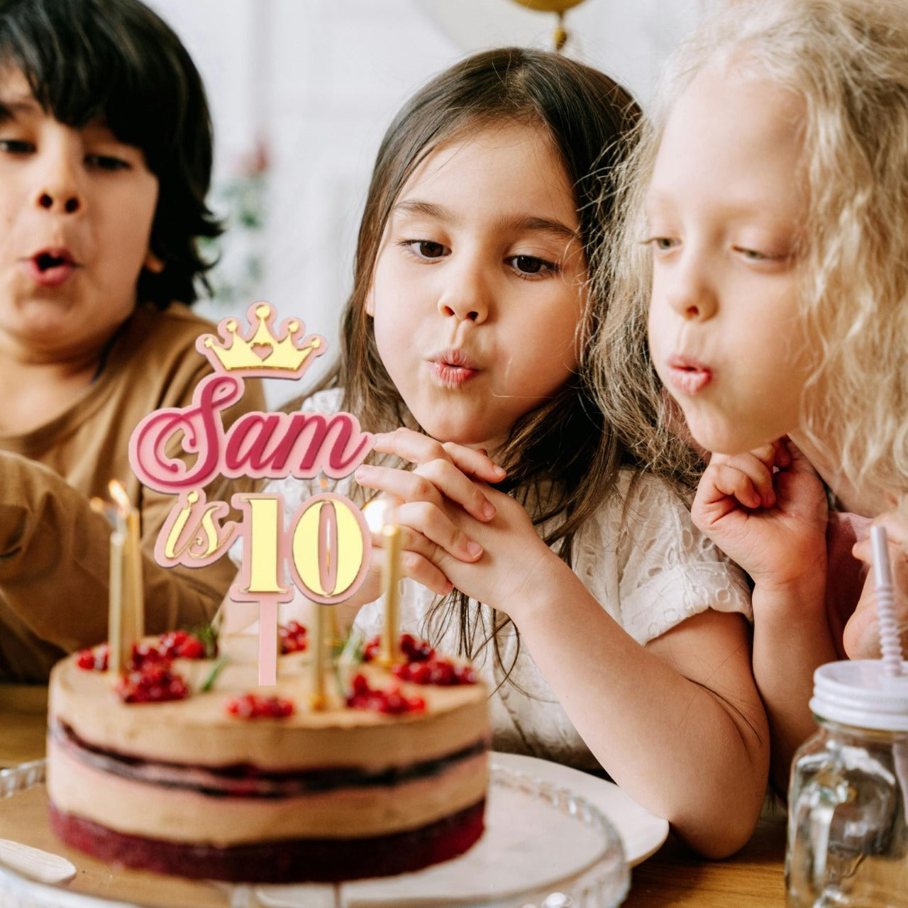 Personalised Double Layer 6 Inches Acrylic Cake Topper – DISPLAY & WONDER