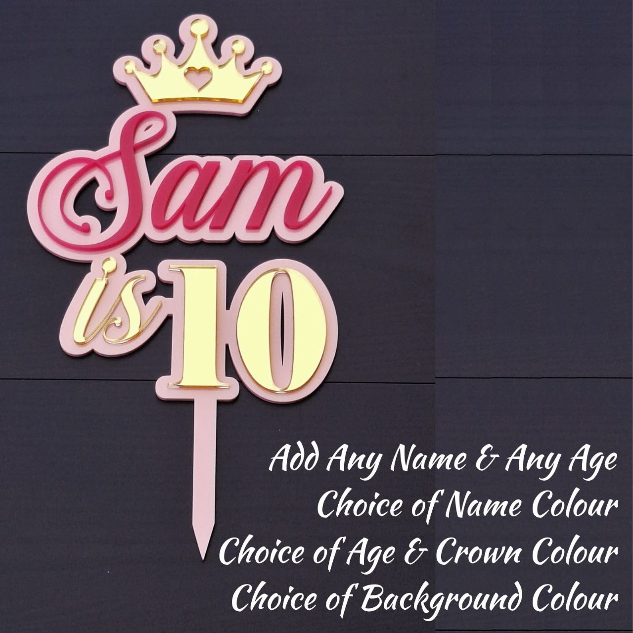 Personalised Double Layer 6 Inches Acrylic Cake Topper – DISPLAY & WONDER