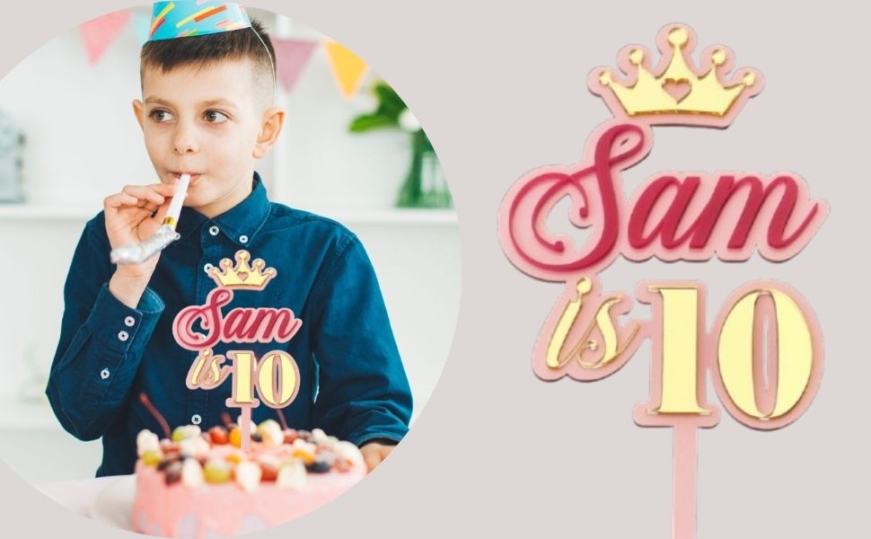 Personalised Double Layer 6 Inches Acrylic Cake Topper – DISPLAY & WONDER