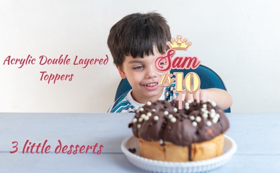 Personalised Double Layer 6 Inches Acrylic Cake Topper – DISPLAY & WONDER