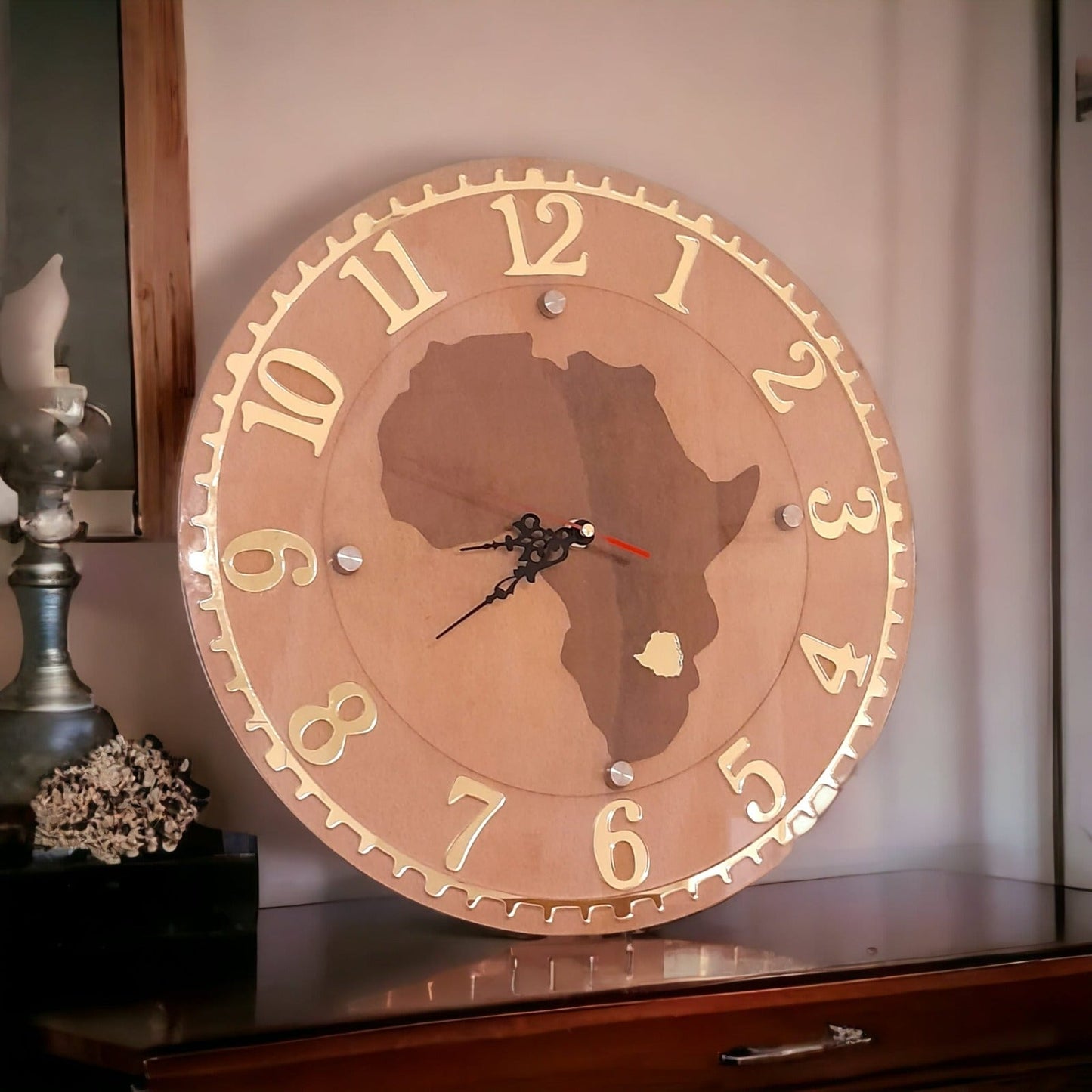 DISPLAY &amp; WONDER African Map with Custom Country Insert | Engraved Wooden Plaque