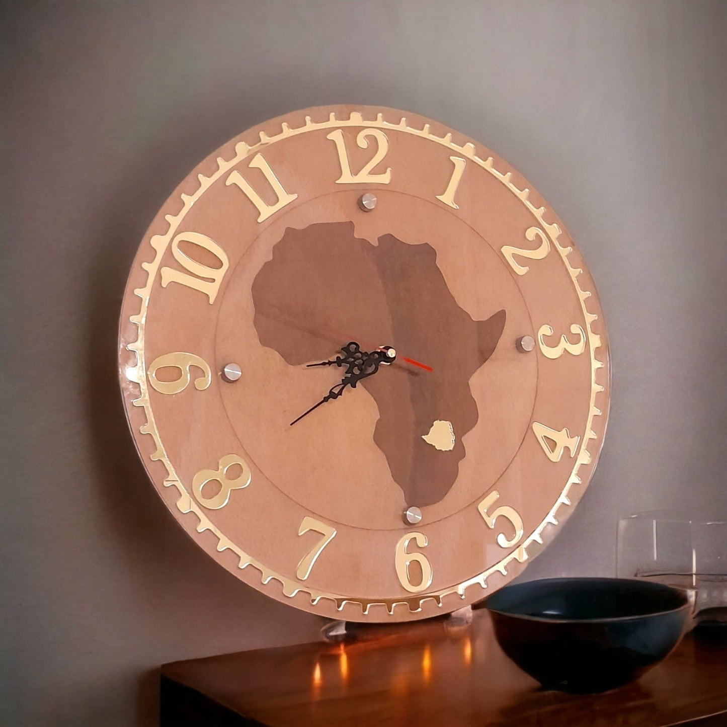 DISPLAY & WONDER Personalised Wooden Wall Clock | Rustic Farmhouse Style