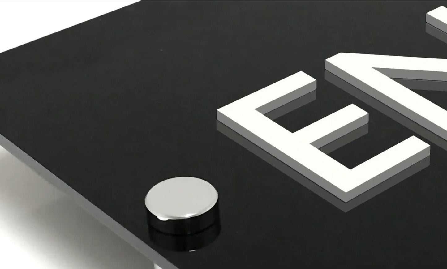 Black Acrylic Sign with 3D Lettering – Way Finder &amp; Building Wall Sign